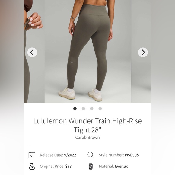 Lululemon Wunder Train High-Rise Tight 28" size 0 Full length - Picture 2 of 5